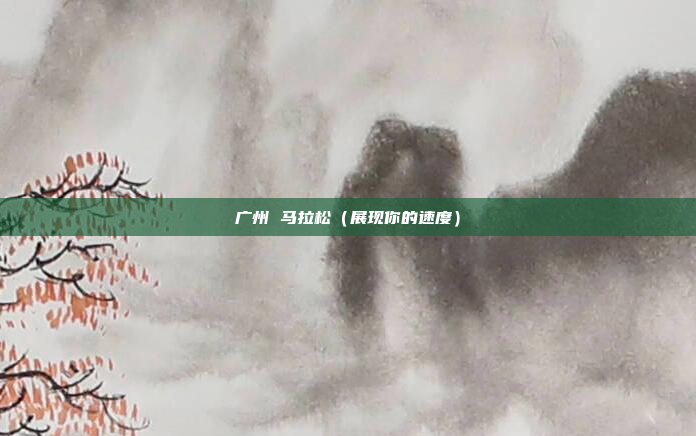 广州 马拉松(展现你的速度)