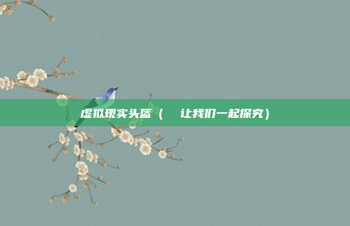 虚拟现实头盔(  让我们一起探究)