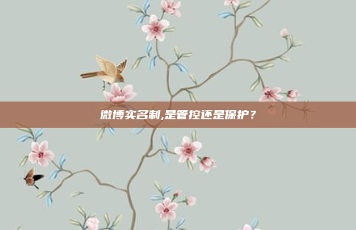微博实名制,是管控还是保护?