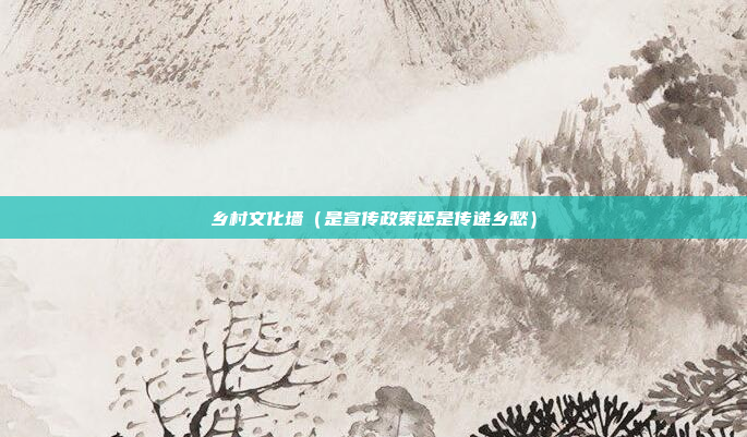 乡村文化墙(是宣传政策还是传递乡愁)