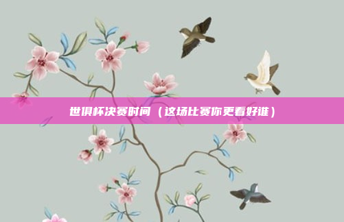 世俱杯决赛时间(这场比赛你更看好谁)