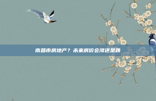 南昌市房地产?未来房价会涨还是跌