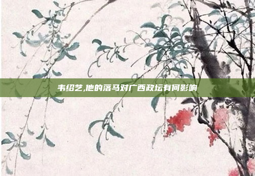 韦绍艺,他的落马对广西政坛有何影响