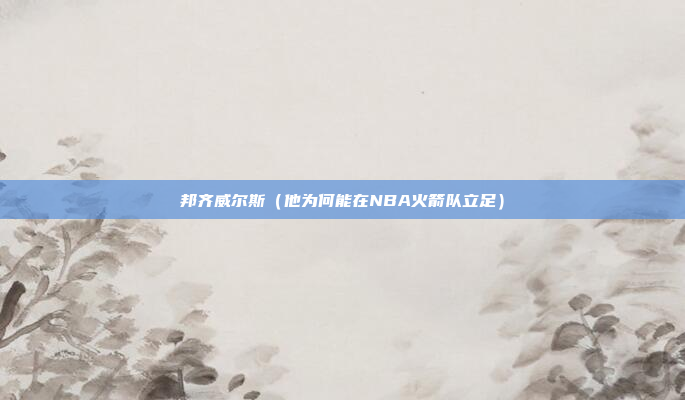 邦齐威尔斯（他为何能在NBA火箭队立足）