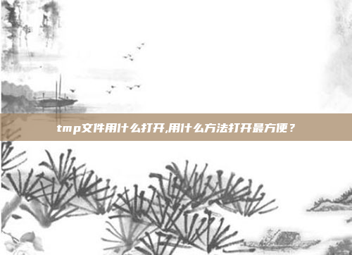 tmp文件用什么打开,用什么方法打开最方便?