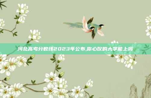 河北高考分数线2023年公布,你心仪的大学能上吗