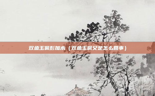 双鱼玉佩彭加木（双鱼玉佩又是怎么回事）