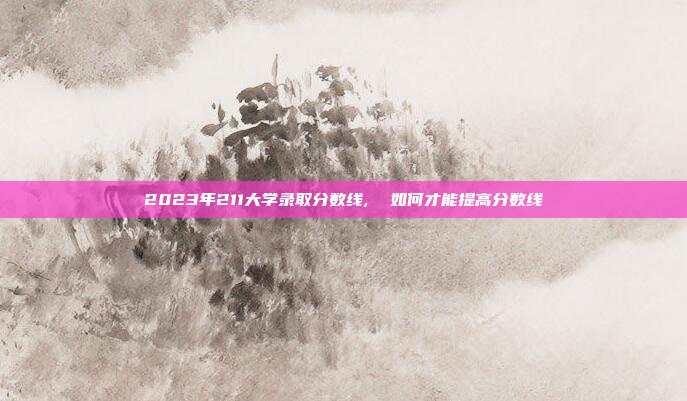 2023年211大学录取分数线,  如何才能提高分数线