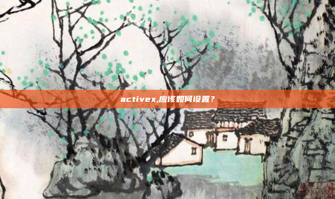 activex,应该如何设置?