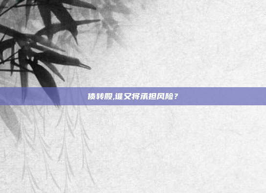 债转股,谁又将承担风险?
