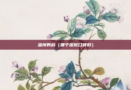 温州男科(哪个医院口碑好)