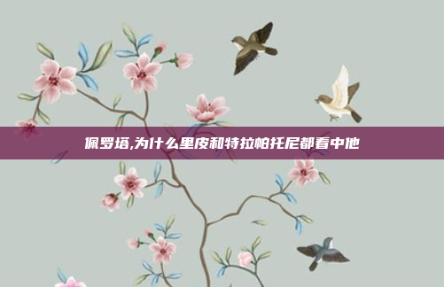 佩罗塔,为什么里皮和特拉帕托尼都看中他