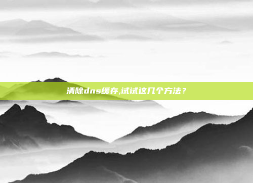 清除dns缓存,试试这几个方法?