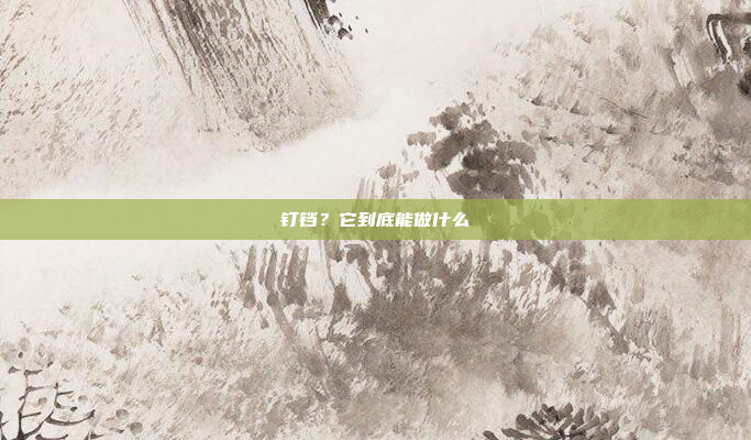钉铛?它到底能做什么