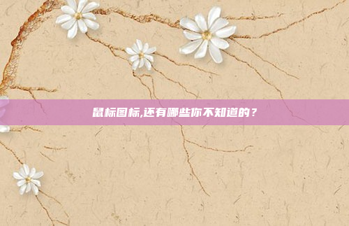 鼠标图标,还有哪些你不知道的?