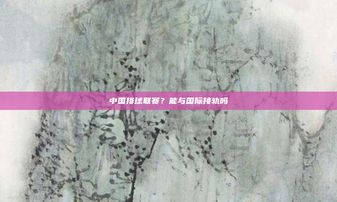 中国排球联赛?能与国际接轨吗