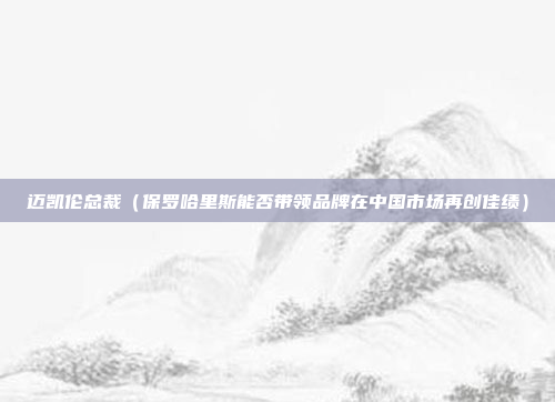迈凯伦总裁（保罗哈里斯能否带领品牌在中国市场再创佳绩）