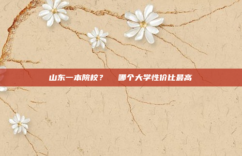 山东一本院校?  哪个大学性价比最高