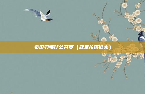 泰国羽毛球公开赛(冠军花落谁家)