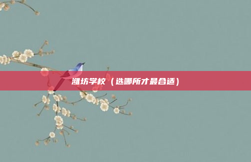 潍坊学校(选哪所才最合适)