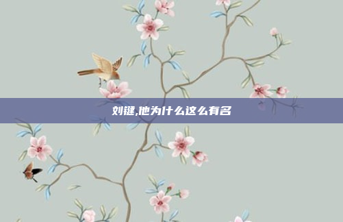 刘键,他为什么这么有名