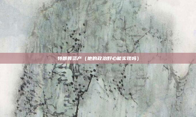 特朗普资产(他的政治野心能实现吗)