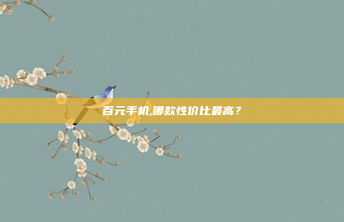 百元手机,哪款性价比最高?
