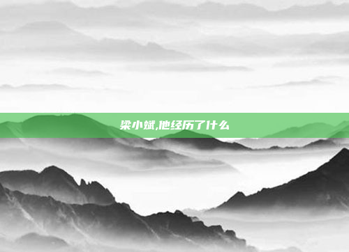 梁小斌,他经历了什么