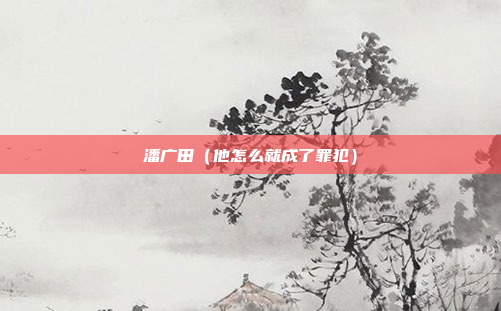 潘广田(他怎么就成了罪犯)