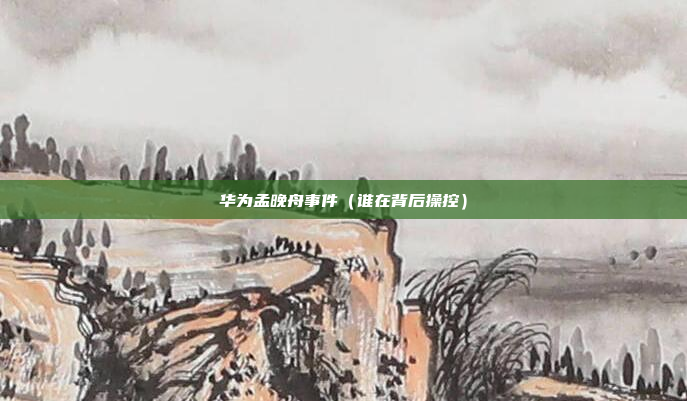 华为孟晚舟事件(谁在背后操控)