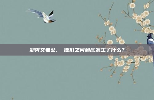 郑秀文老公,  他们之间到底发生了什么?