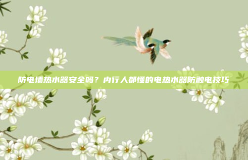防电墙热水器安全吗？内行人都懂的电热水器防触电技巧