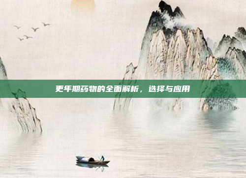 更年期药物的全面解析,选择与应用
