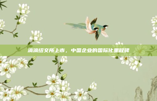 滴滴纽交所上市,中国企业的国际化里程碑