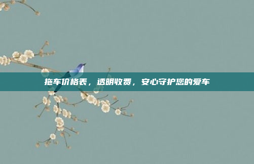拖车价格表,透明收费,安心守护您的爱车