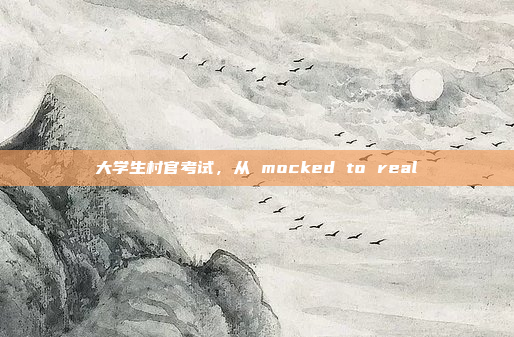 大学生村官考试,从 mocked to real