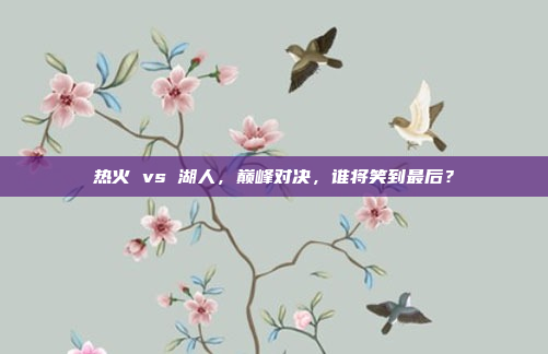 热火 vs 湖人,巅峰对决,谁将笑到最后?