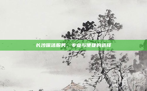 长沙保洁服务,专业与便捷的选择