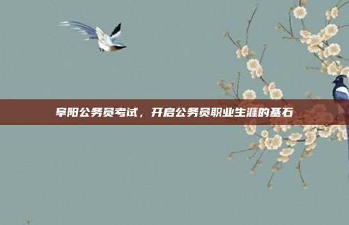 阜阳公务员考试，开启公务员职业生涯的基石