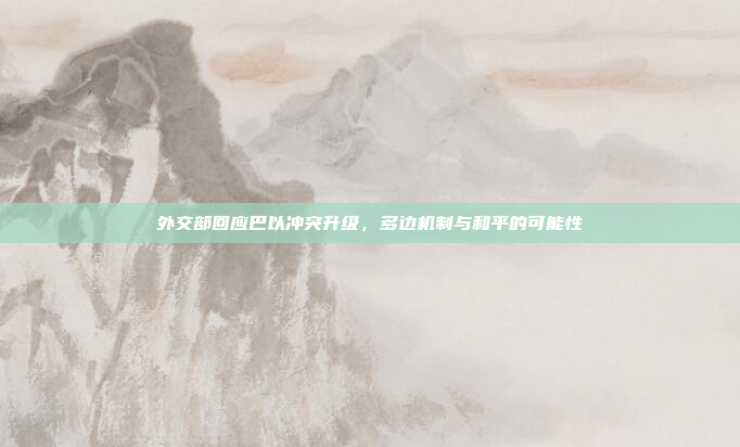 外交部回应巴以冲突升级,多边机制与和平的可能性