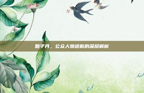 甄子丹，公众人物道歉的深层解析