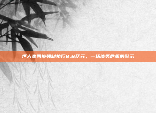 恒大集团被强制执行2.9亿元,一场债务危机的警示