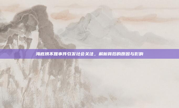 海底捞不雅事件引发社会关注，解析背后的原因与影响