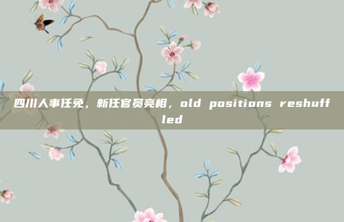四川人事任免,新任官员亮相,old positions reshuffled