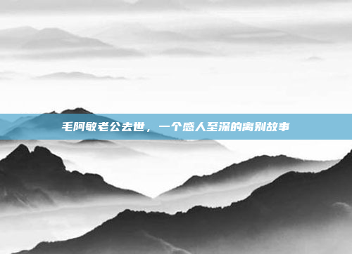 毛阿敏老公去世,一个感人至深的离别故事