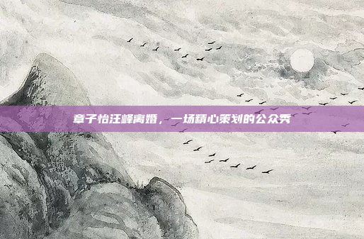 章子怡汪峰离婚,一场精心策划的公众秀
