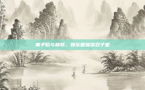 黄子韬与杨紫，娱乐圈璀璨双子星