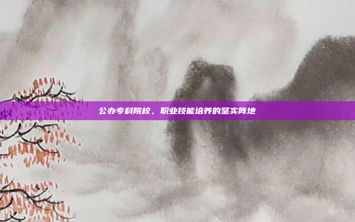 公办专科院校,职业技能培养的坚实阵地