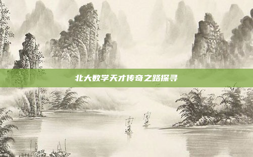 北大数学天才传奇之路探寻