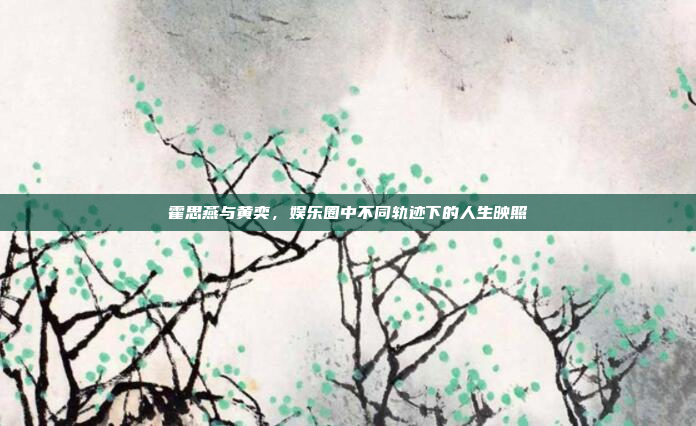 霍思燕与黄奕,娱乐圈中不同轨迹下的人生映照